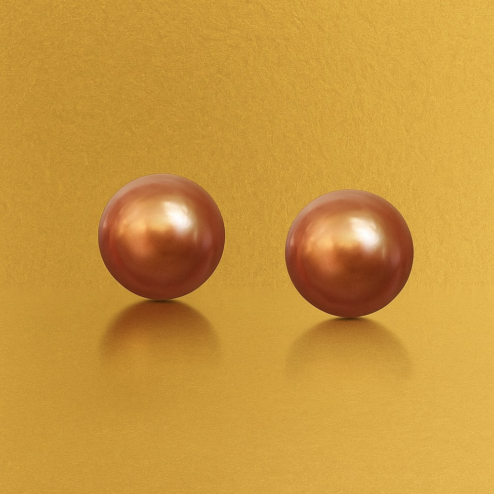 Genuine Pearl 7mm Stud Earrings in 925 Sterling Silver New